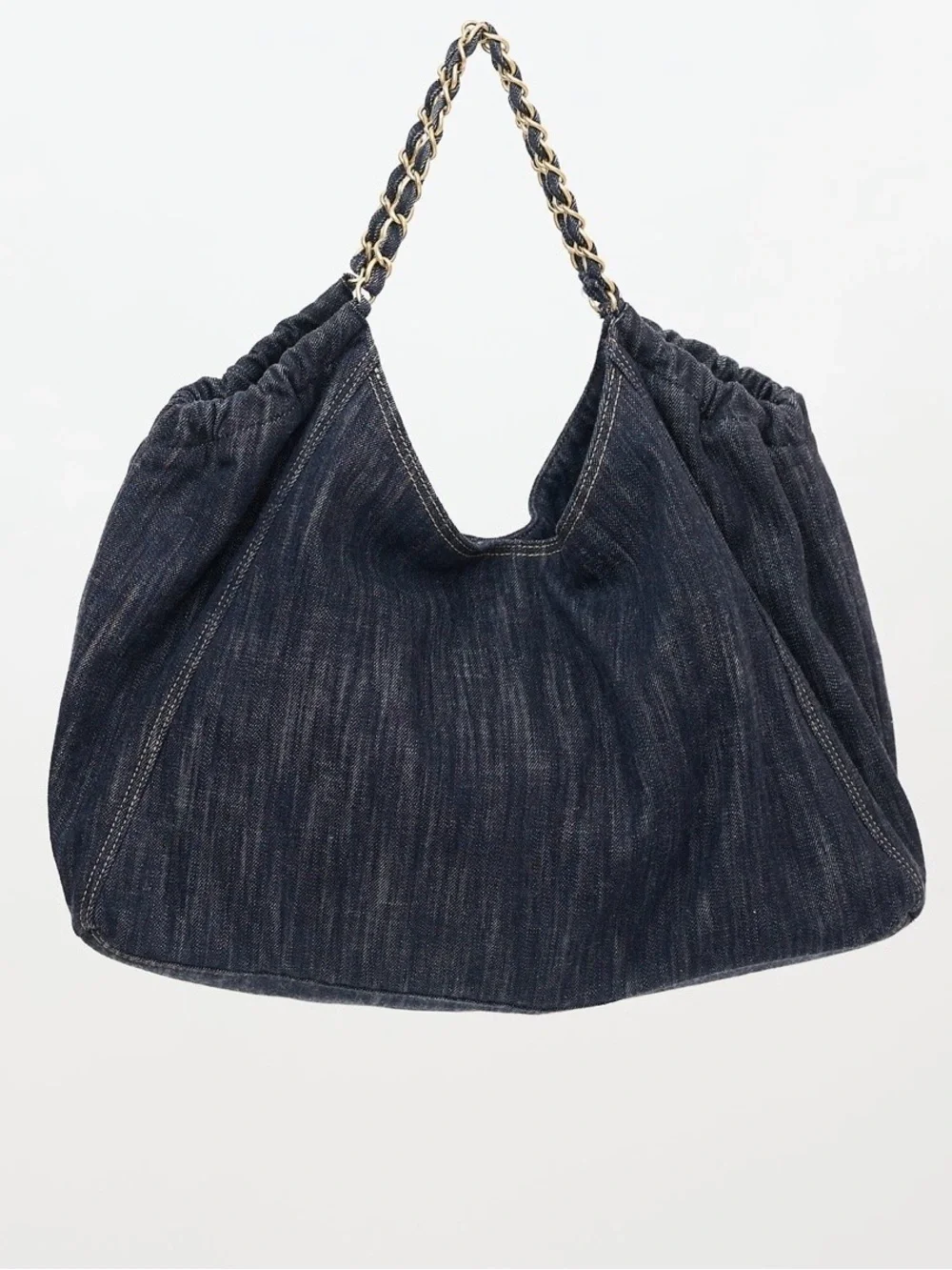 100% Authentic Rare Pristine CHANEL Dark Denim Coco Cabas XL Tote